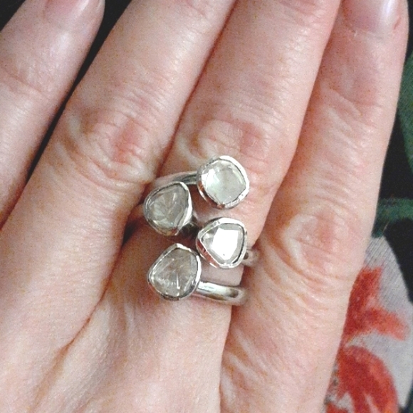 POLKI DIAMOND BYPASS RING - Picture 8 of 11